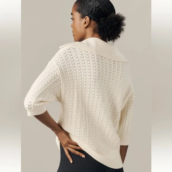 Varley Arney Half Zip Polo in Egret size small S - Picture 6 of 8